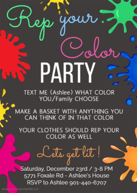 Color Party Invitation | PosterMyWall