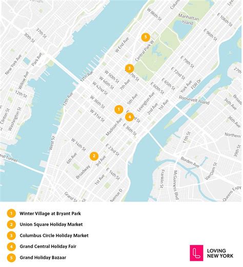 NYC Holiday Markets map | Best christmas markets, Nyc holidays, Holiday ...