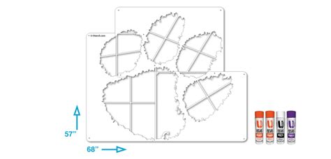 Clemson Paw Stencil | NCAA licensed Clemson logo stencil.