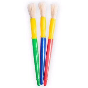 3Pc CHUNKY PAINT BRUSHES Kids/Toddlers Artist Brush Set Thick Wide Arts ...