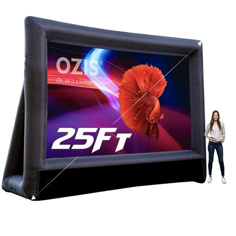 Buy OZIS 25Ft Inflatable Outdoor Projector Movie Screen - Blow up Mega Movie Projector Screen ...