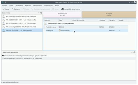 KDE Partition Manager: El gestor de particiones de KDE.