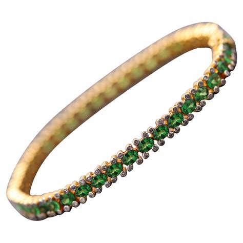 Gem Green Tsavorite Garnet Gold Bracelet at 1stDibs | tsavorite ...