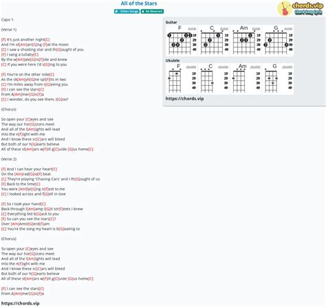 Chord: All of the Stars - tab, song lyric, sheet, guitar, ukulele ...