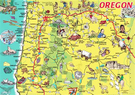 Oregon Tourist Map | Oregon map, State of oregon, Oregon