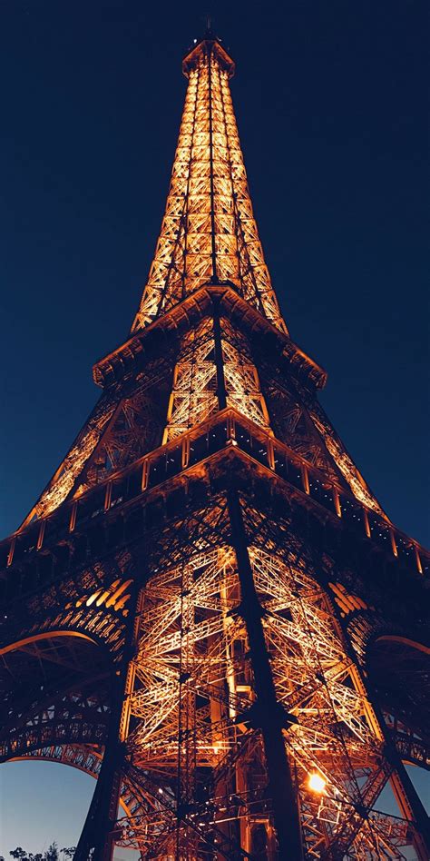 Eiffel Tower, city, Paris, night, architecture, 1080x2160 wallpaper ...