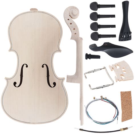 4/4 Size Violin DIY Kit Natural Solid Maple Full Set Violin Parts Handwork Support Painting ...