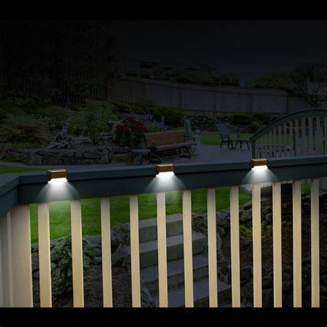 Set of 6 Solar Deck Lights | Solar deck lights, Deck step lights, Patio railing