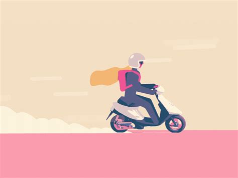 Scooter Girl by Fraser Davidson | Dribbble | Dribbble Gifs, Animation Stop Motion, Car Animation ...