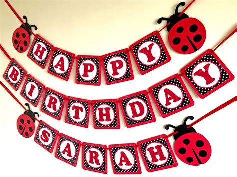 Ladybug Banner Ladybug Birthday Banner Ladybug Party | Etsy