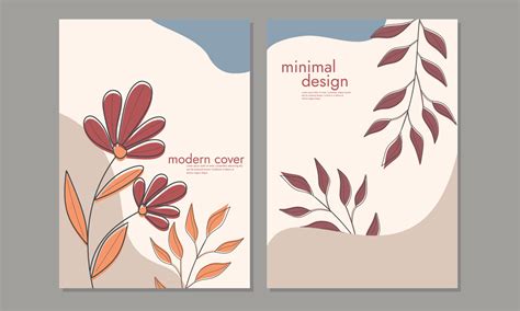 Abstract Cover Page Template. Modern cover page set background. Universal cute floral design in ...