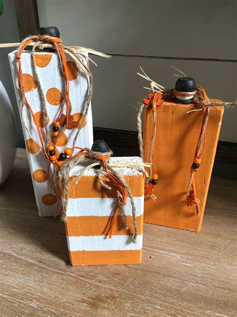 DIY wood pumpkins from scrap 2x4's! A great Fall craft! - Wilshire Collections