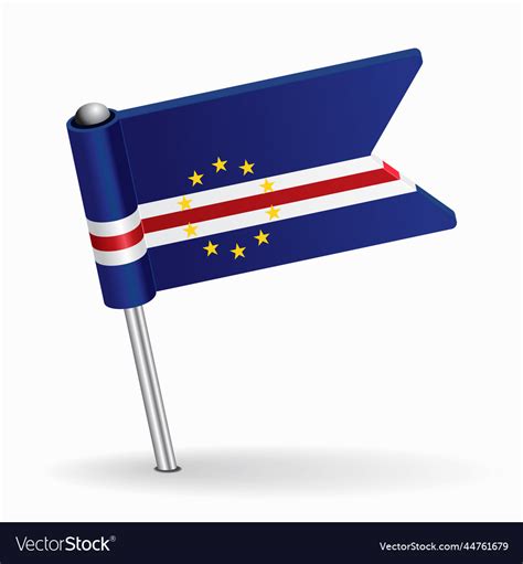 Cape verde flag map pointer layout Royalty Free Vector Image