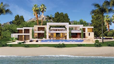 Espectacular Villa Moderna en primera Línea de Playa al oeste de ...