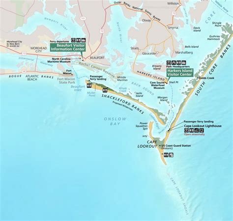 Cape Lookout And Shackleford Banks Area Map - Ontheworldmap.com