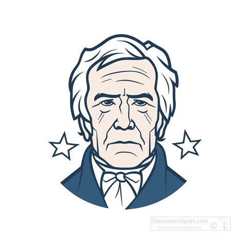 American Presidents Clipart-president zachary taylor blue and white color scheme