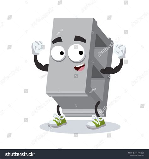 Cartoon Standard Concrete Building Block Mascot Stock Vector (Royalty Free) 1414097528 ...