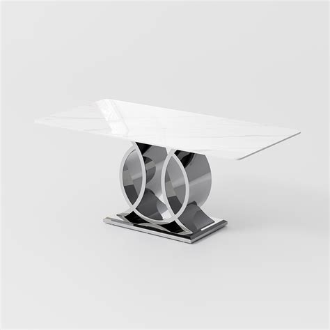 Modern Minimalist White Dining Table For 4