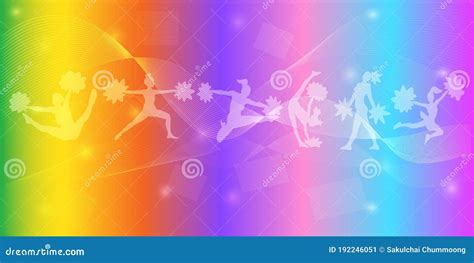 Cheerleading Logo Design. Colorful Sport Background. Website Landing ...