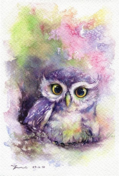 Pin by Sheryl Myers Rocheleau on Owls and Eagles, Hawks | Owl watercolor, Owl painting ...