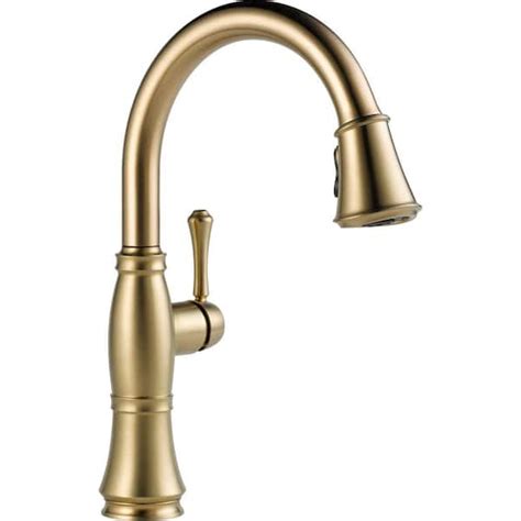 Delta Cassidy Single-Handle Pull-Down Sprayer Kitchen Faucet in Champagne Bronze 9197-CZ-DST ...