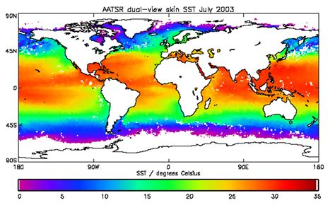 ESA - Global coverage SST map derived from AATSR for July 2003