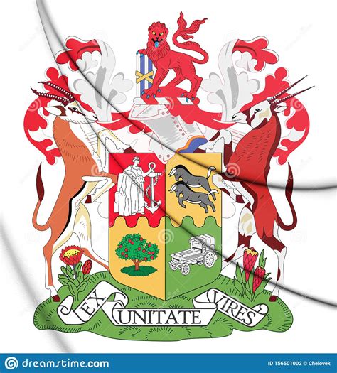 3D South Africa Coat of Arms 1932-2000. Stock Illustration ...