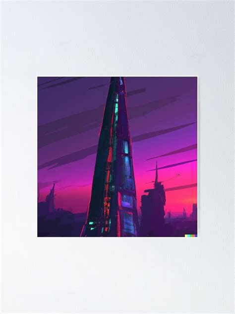 "Cyberpunk Style Art Of The Shard London - #2" Poster for Sale by DingleQuandale | Redbubble
