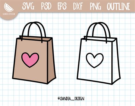 Doodle Shopping Bag SVG PNG Psd Outline Personal and - Etsy Ireland
