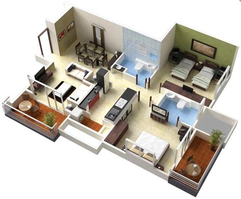 2 Bedroom Flat Floor Plan - floorplans.click