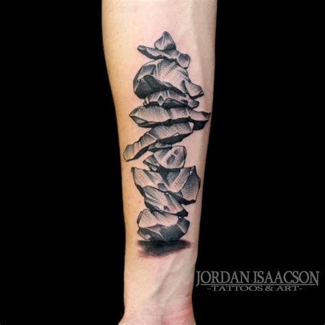 Cairn/Rockstack Tattoo done by Jordan Issacson at... | Stone tattoo, Rock tattoo, Tattoos