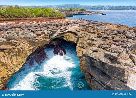 Aerial from Devil`s Tear at Nusa Lembongan Bali Indonesia Stock Image - Image of nature ...