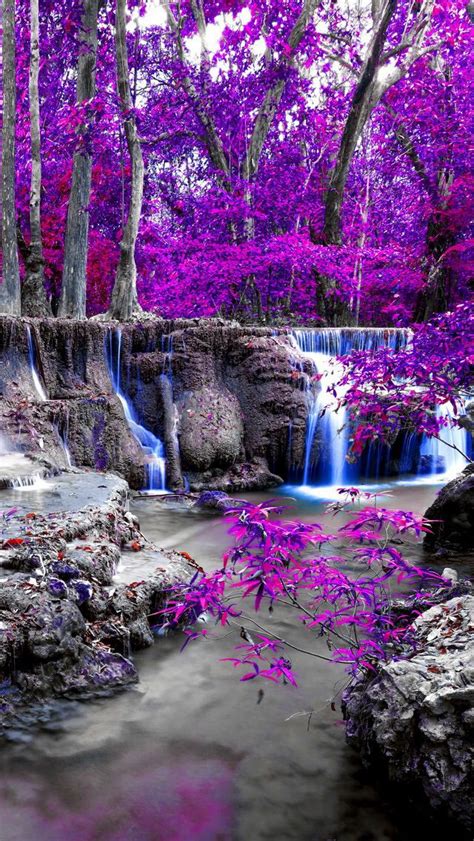 Purple waterfall Beautiful Nature Wallpaper, Beautiful Landscapes, Beautiful World, Beautiful ...