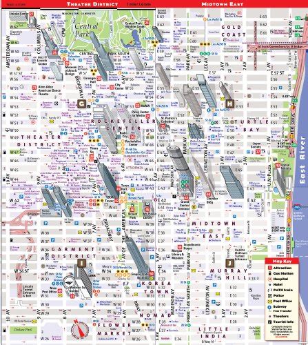 StreetSmart NYC Midtown Manhattan Map by VanDam -- Laminated pocket ...