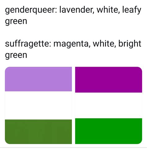 I just found out that the Genderqueer flag and the UK suffragette flag (which is now being used ...