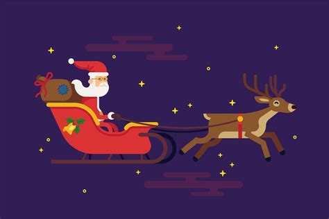 Santa Claus flying in red sleigh 628163 Vector Art at Vecteezy