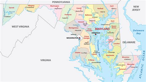 Maryland Counties Map | Mappr