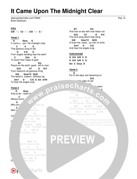 It Came Upon The Midnight Clear Chords PDF (Brian Doerksen) - PraiseCharts