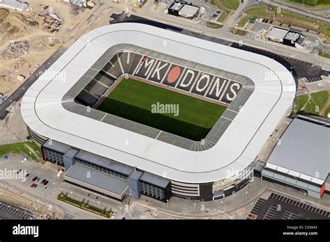 aerial view of the Milton Keynes Dons FC Denbigh football Stadium Stock Photo - Alamy