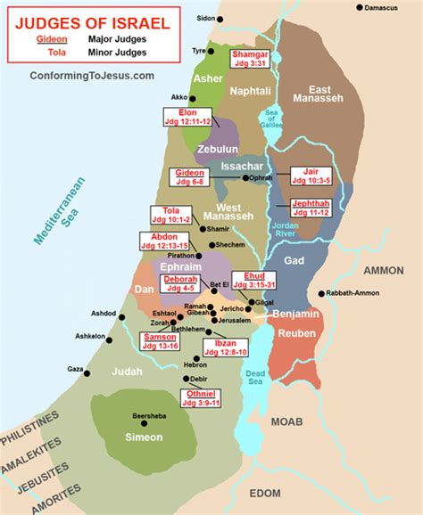 Map Of Israel During Judges