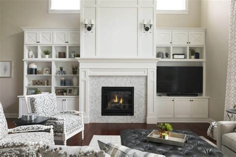 Two Story Woodbury Living Room Fireplace Design | Ispiri Projects