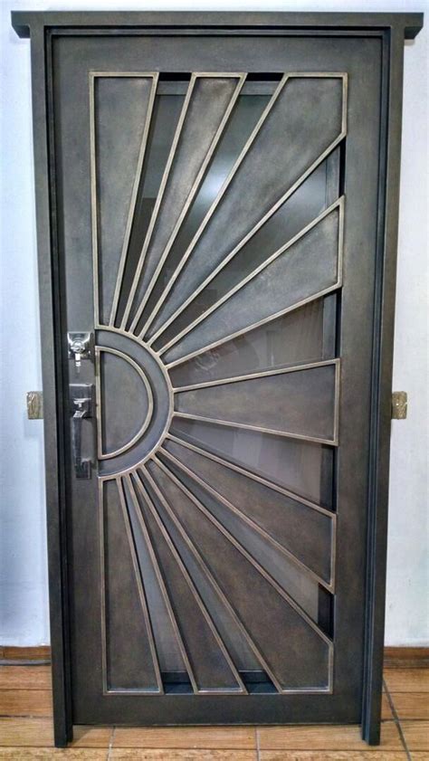 Puerta Principal De Herrería Forja Sol - $ 15,500.00 #frontdoor | Steel ...