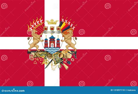 Flag of Copenhagen, Denmark Stock Photo - Image of republic, symbolic ...