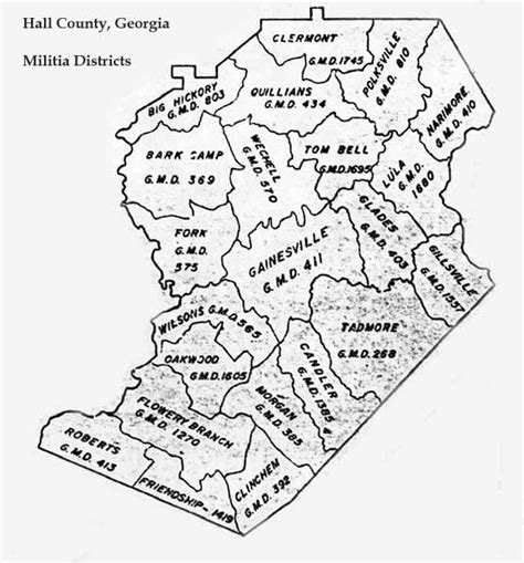 Hall County, Georgia Militia Districts