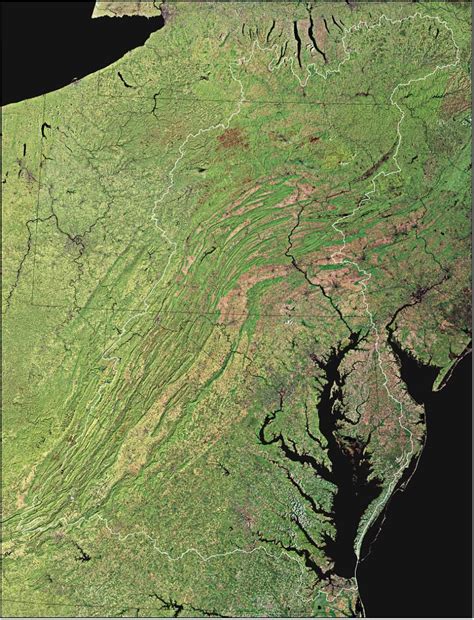 Satellite Image of the Chesapeake Bay Watershed | Satellite image ...