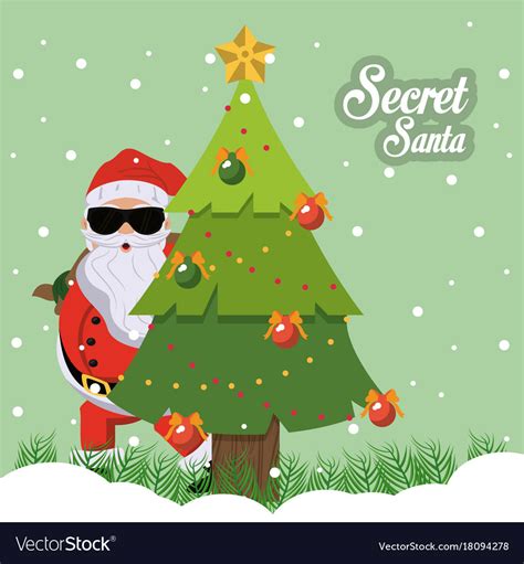 Secret santa cartoon Royalty Free Vector Image