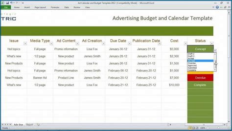 √ Free Printable Excel Budget Calendar Template