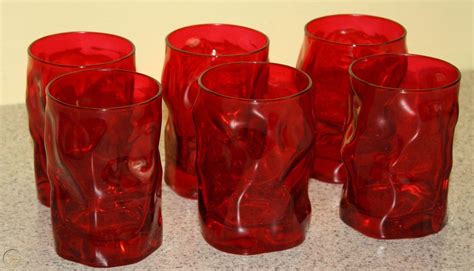 VINTAGE Ruby Red DRINKING GLASS Set of 6 | #1758860744
