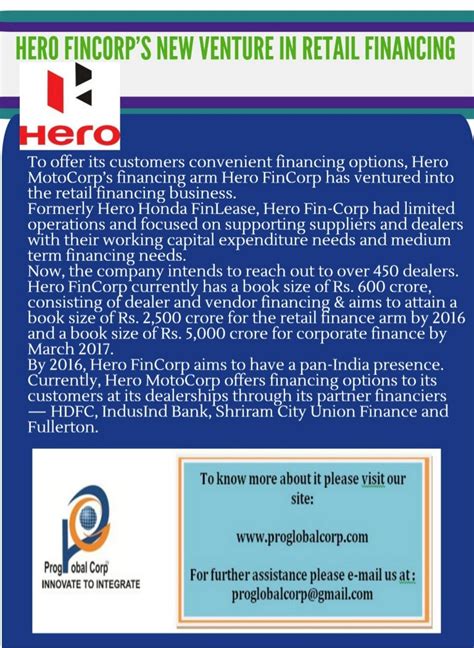 Hero fincorp's new venture in retail finance