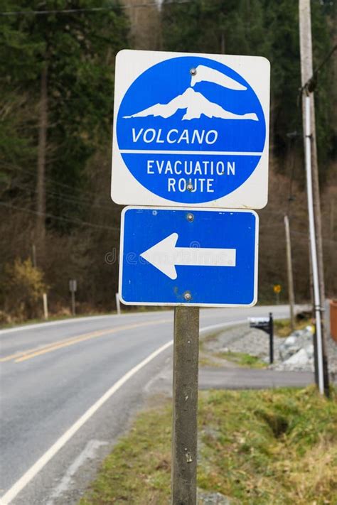 Volcano Evacuation Route Directions Sign in Pierce County Washington ...